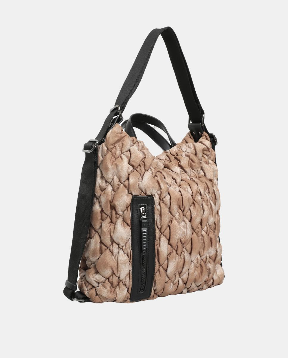 Mala de Nylon Conversível em Mochila Natural-2
