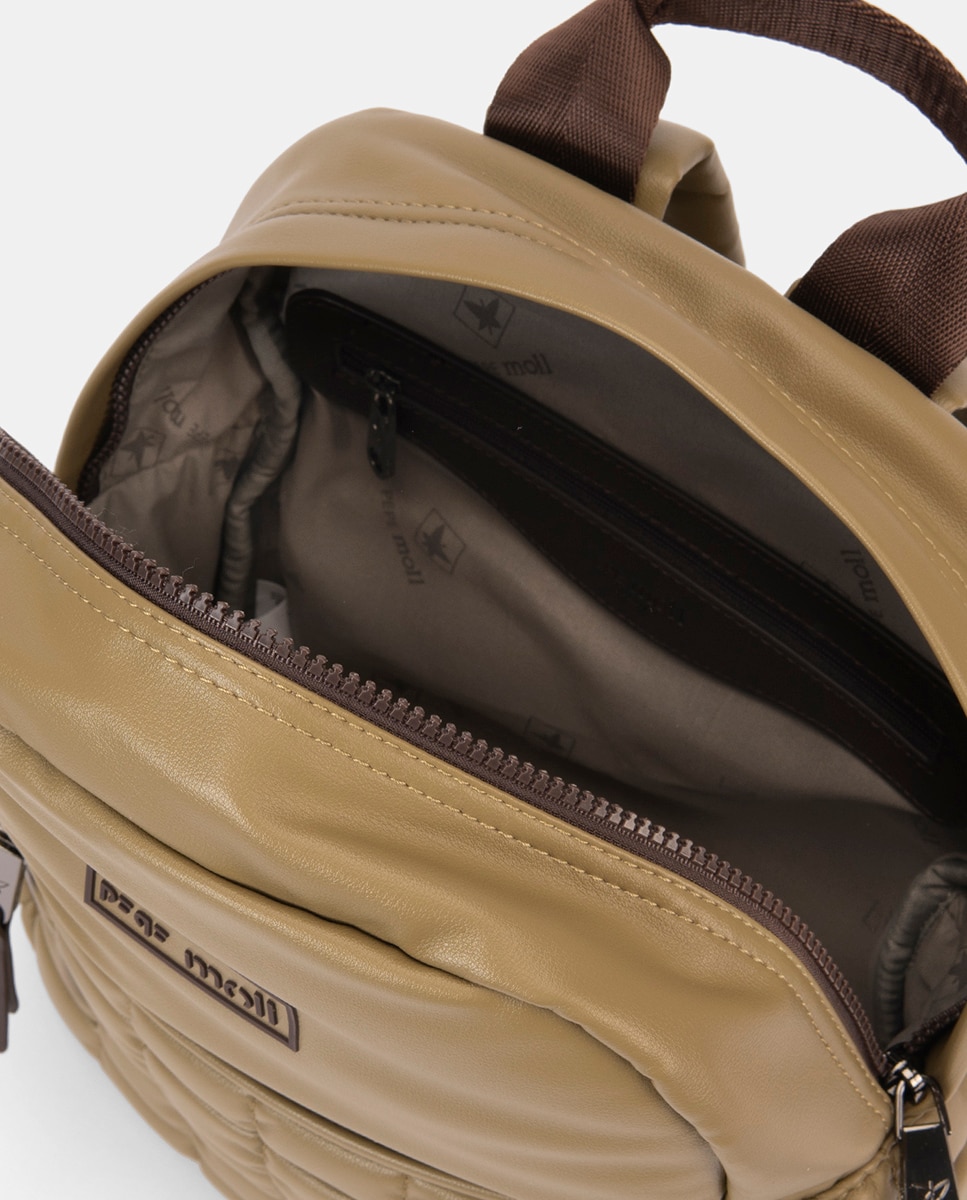 Mochila Acolchoada Franzida Verde-militar-4
