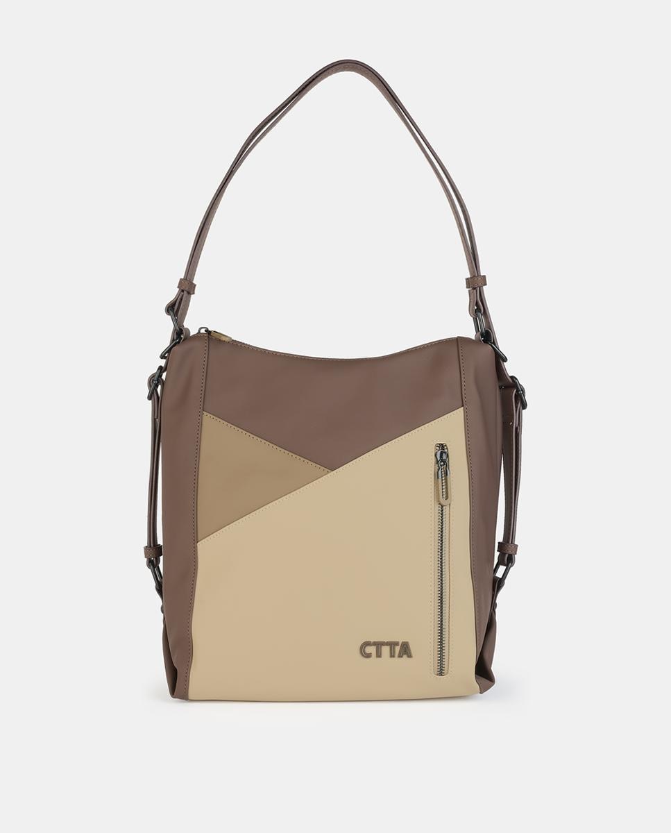 Mala-Mochila com Fecho de Correr Castanho-1