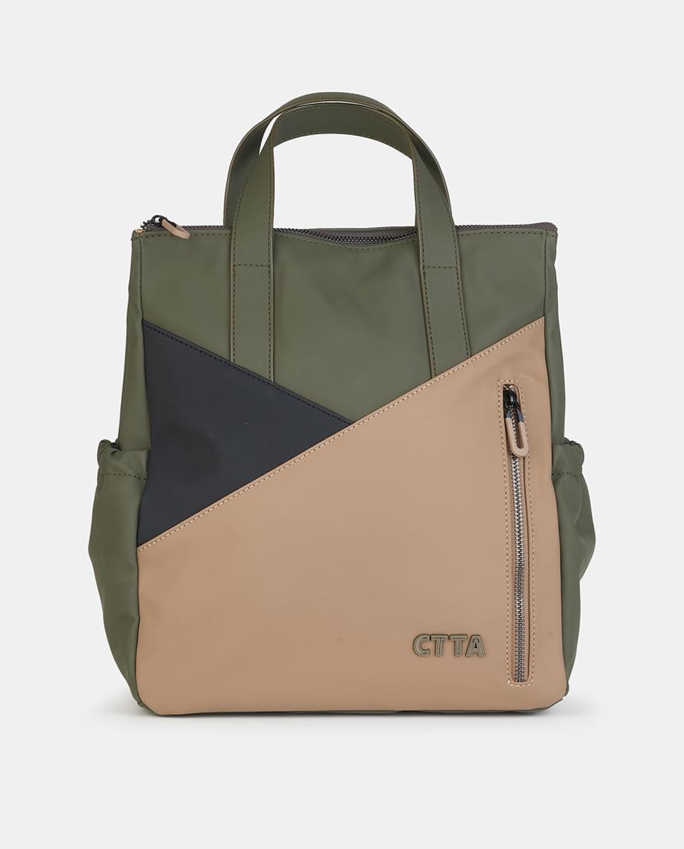 Mochila com Fecho de Correr Caqui-1