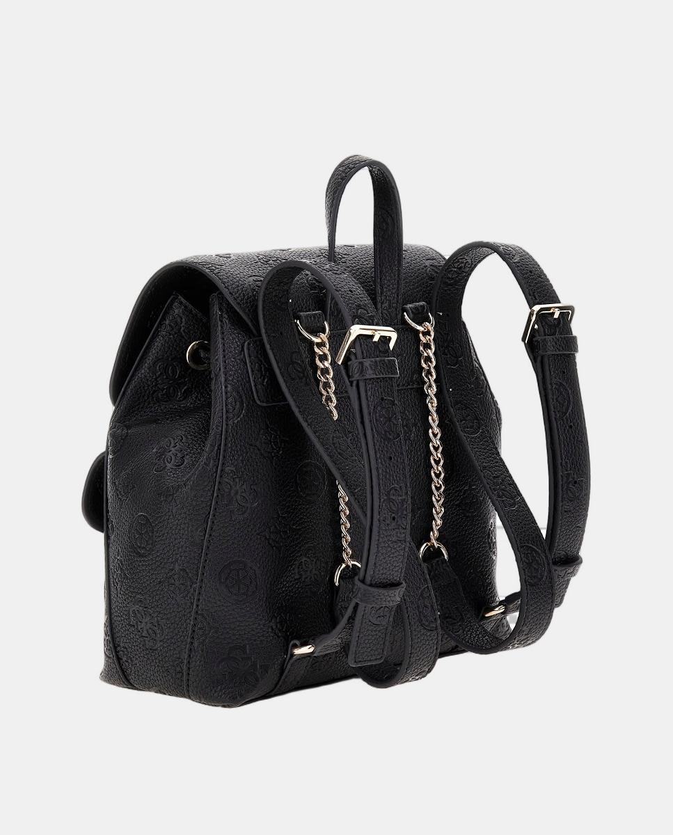 Mochila com Fecho de Correr e Botão Preto-2