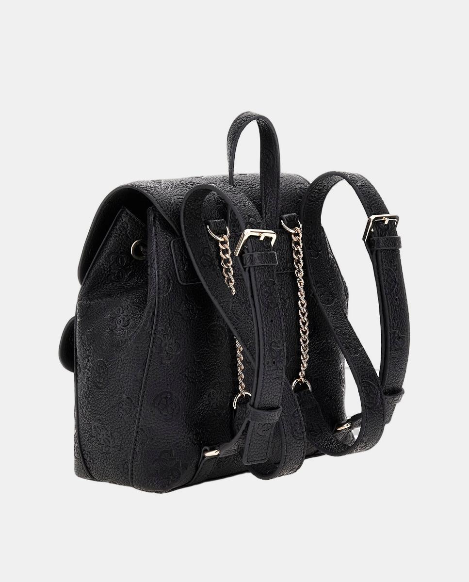 Mochila com Fecho de Correr e Botão Preto-5