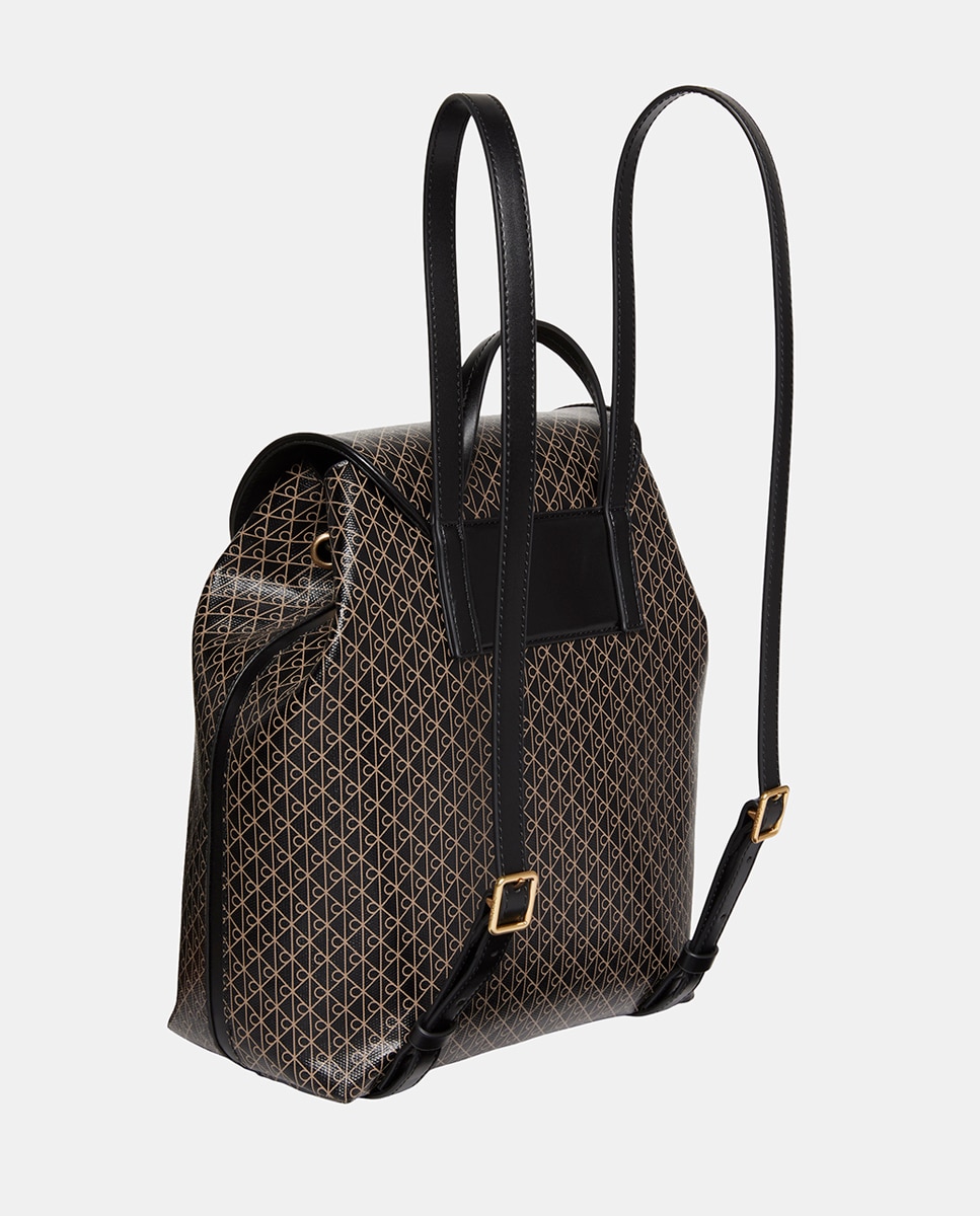 Mochila com Estampado CK Preto-2