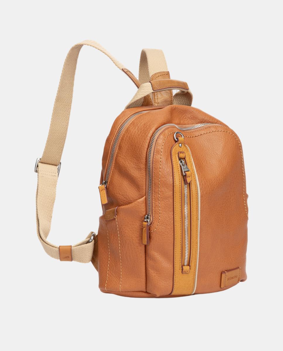 Mochila com Detalhes em Contraste Castanho-2