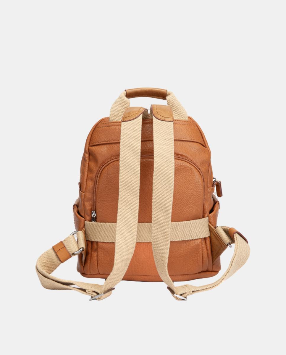 Mochila com Detalhes em Contraste Castanho-3