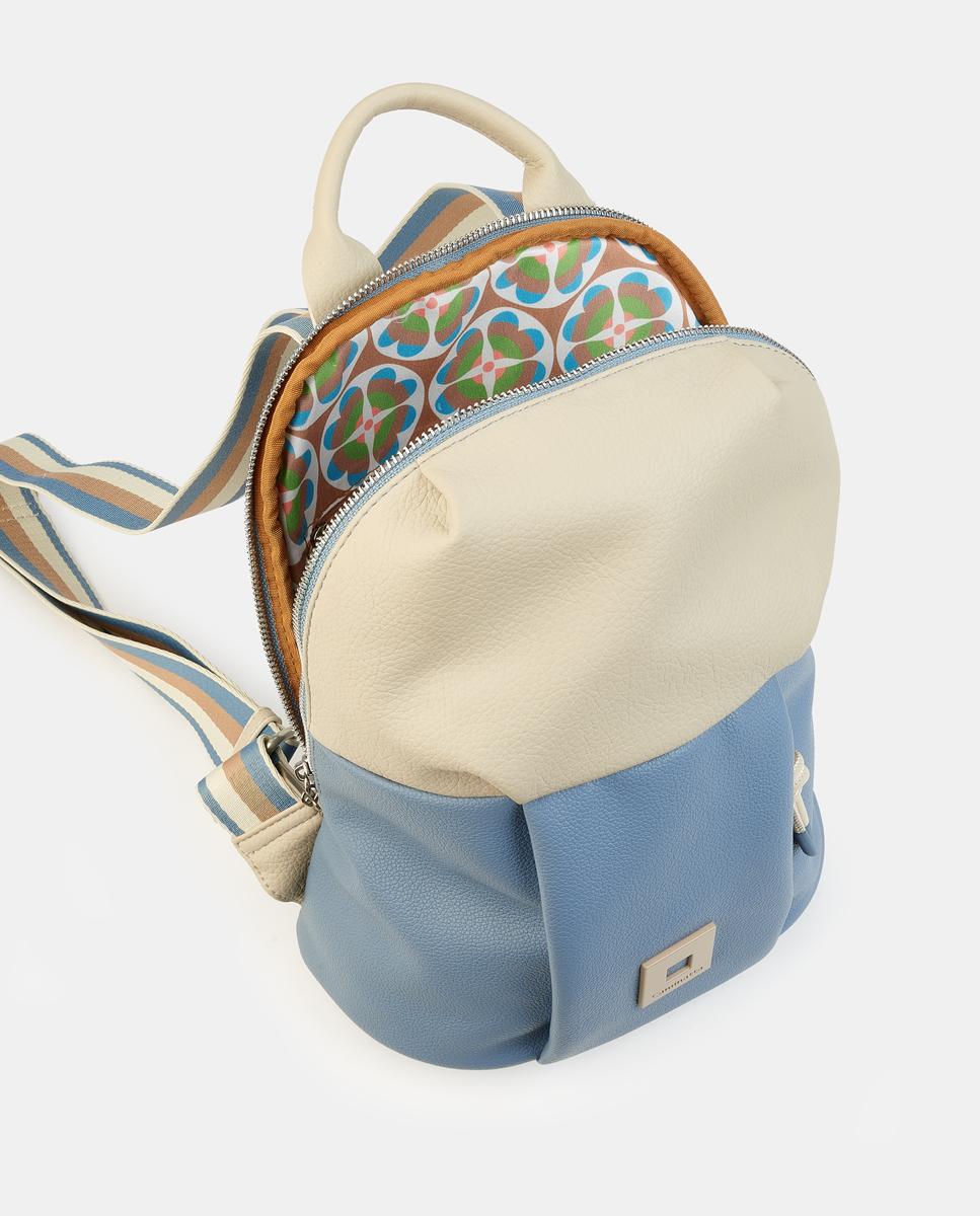 Mochila com Fecho de Correr Azul-3