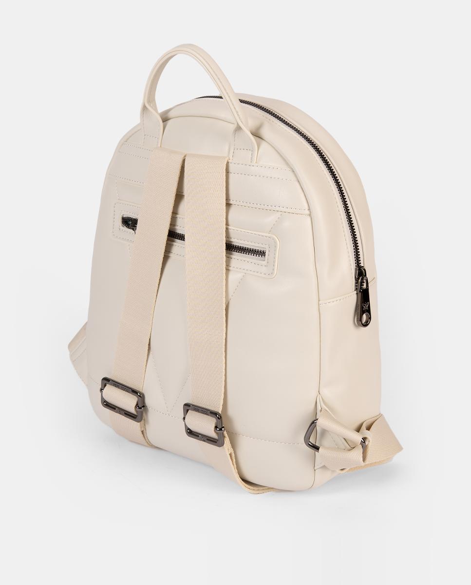 Mochila com Pespontos à Frente Branco-2