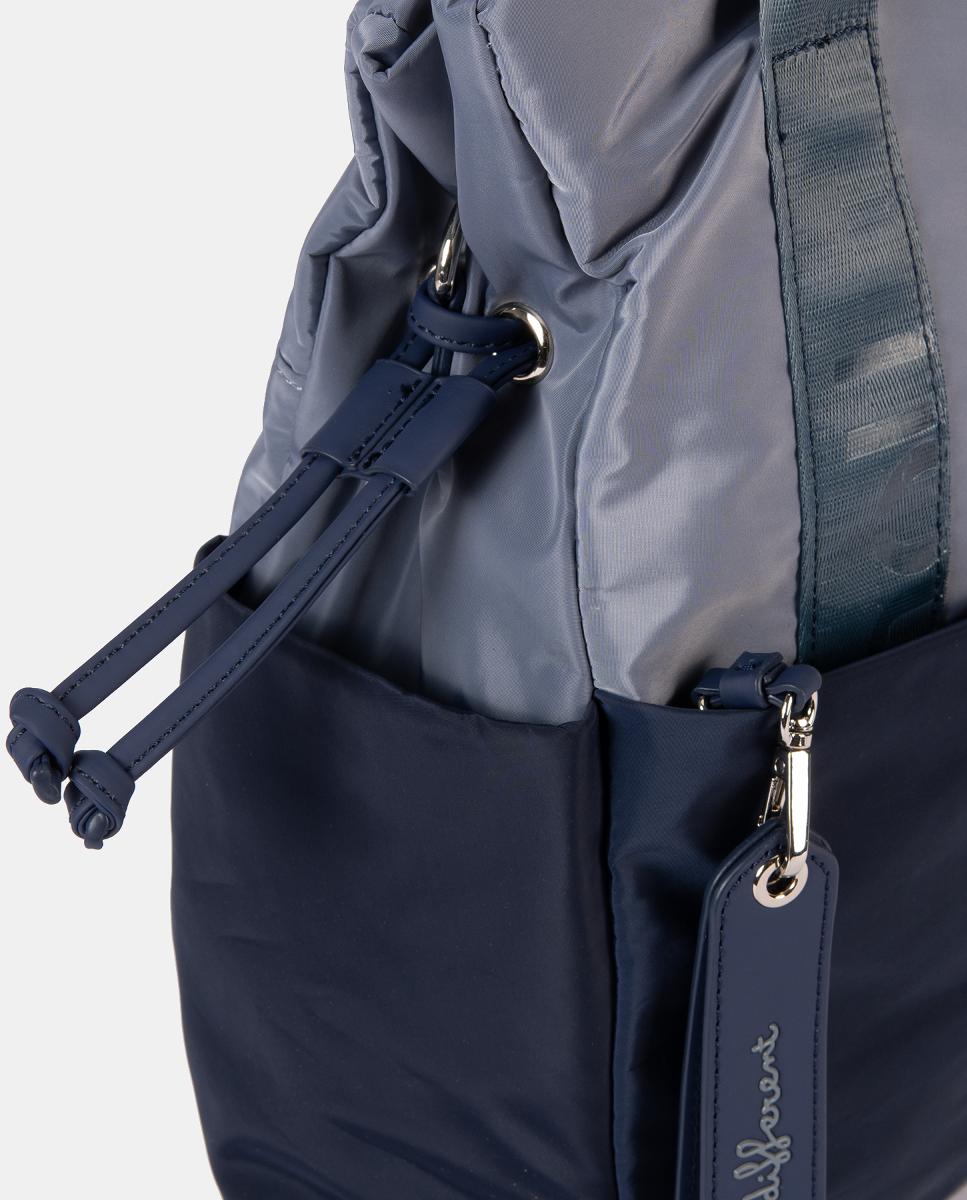 Mochila de nylon Azul-3