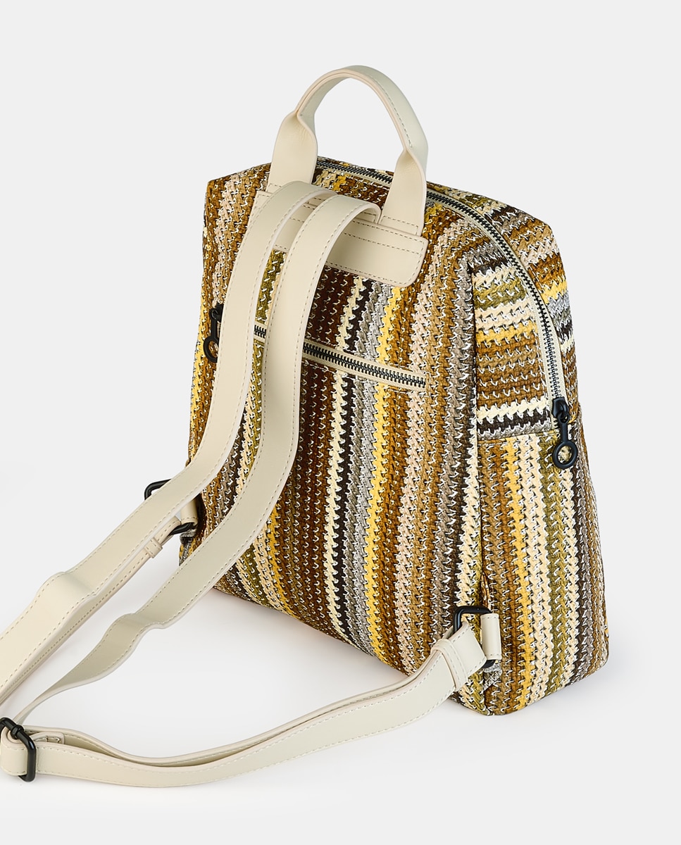 Mochila com Fecho de Correr Castanho-claro-2