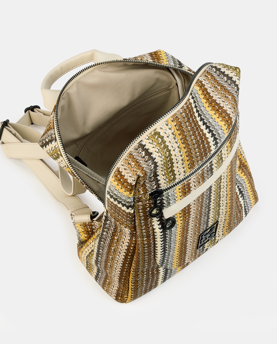Mochila com Fecho de Correr Castanho-claro-3