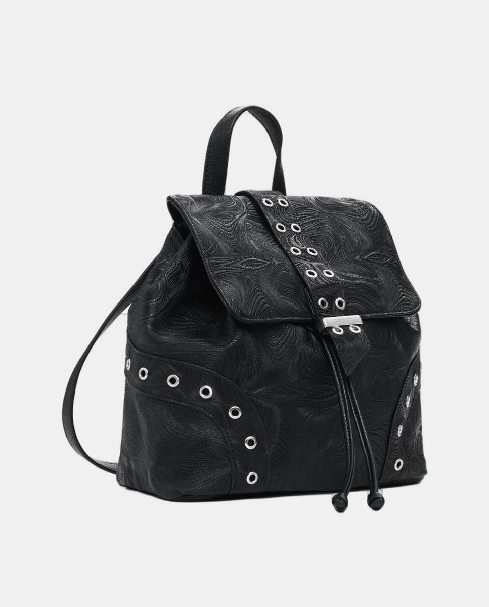 Mochila Pequena Perfurada Preto-2