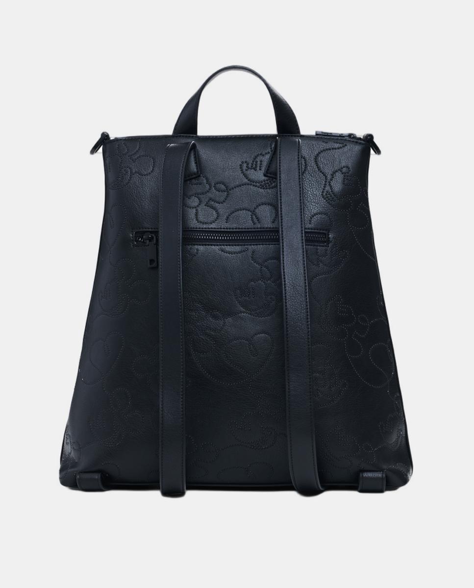 Mochila Média com Apliques Mickey Mouse Preto-3