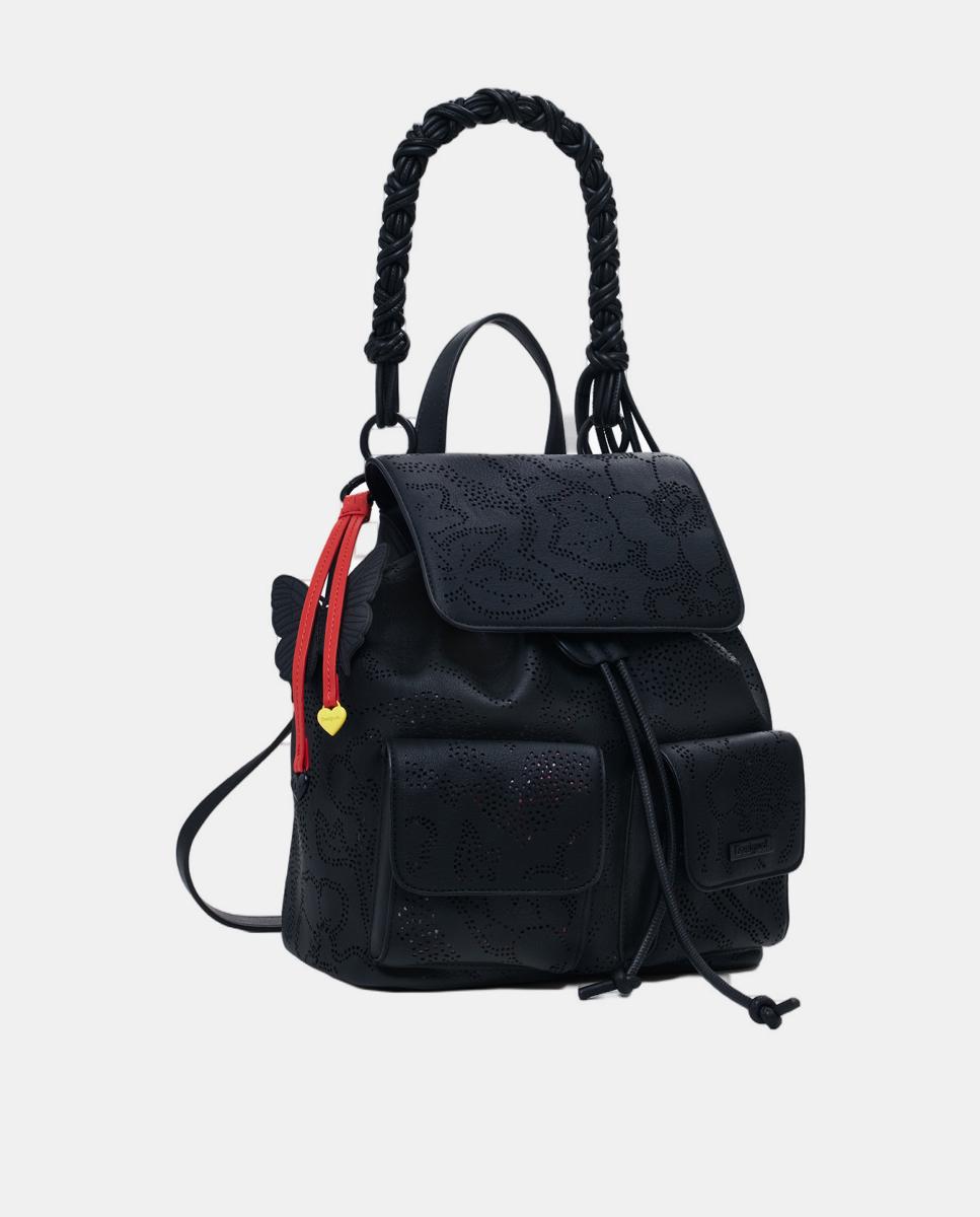 Mochila Pequena Perfurada Preto-2
