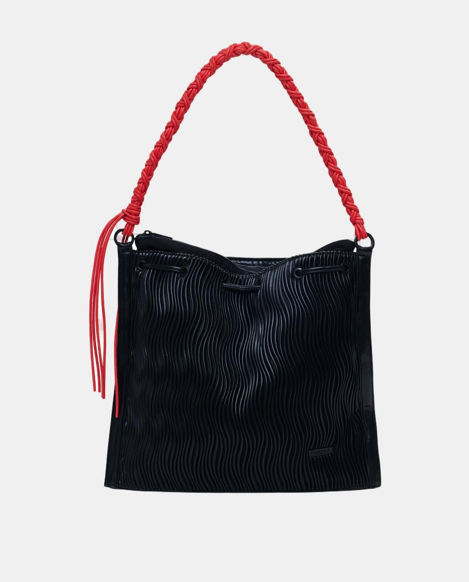 Mochila média com Relevo Preto-1