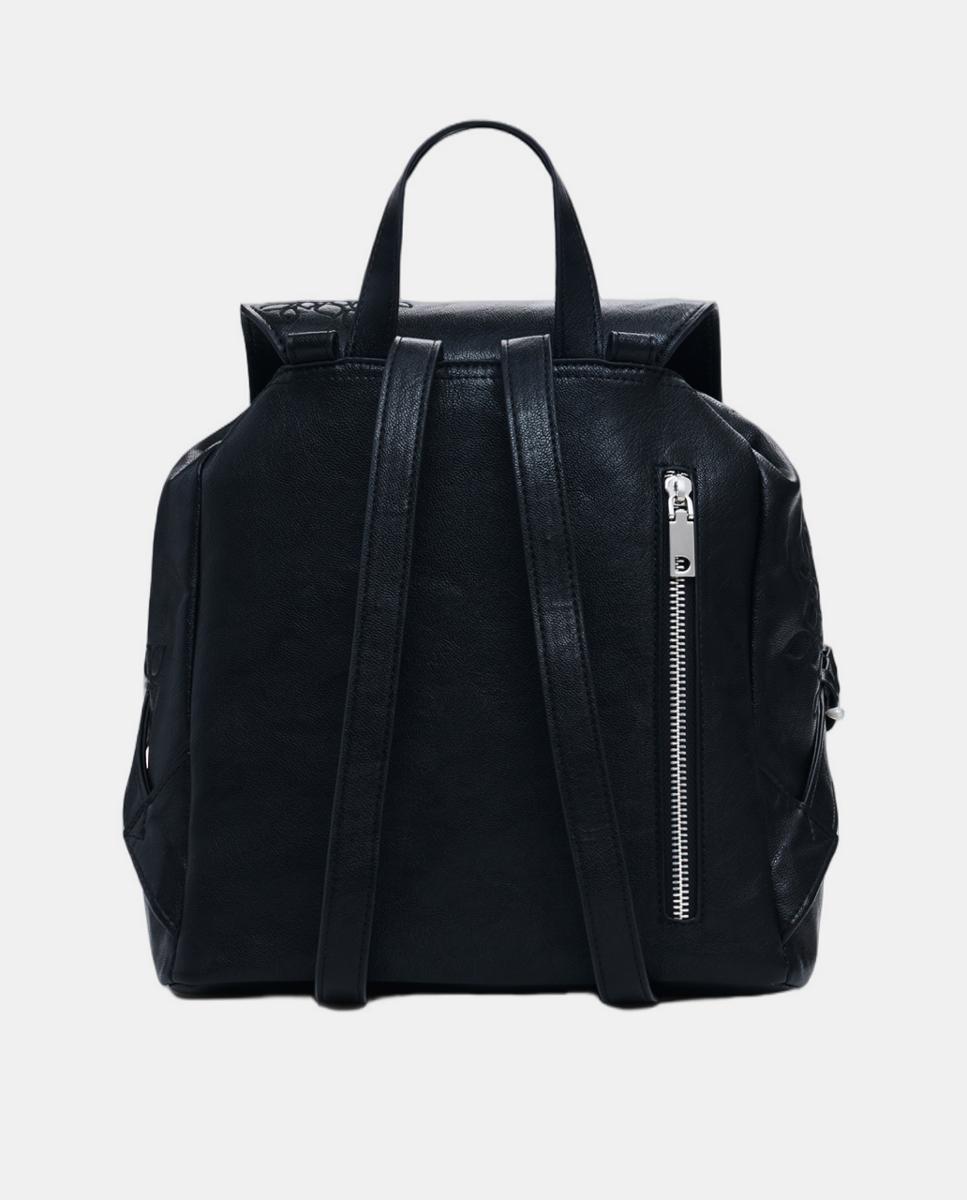 Mochila Pequena com Bordados Preto-3
