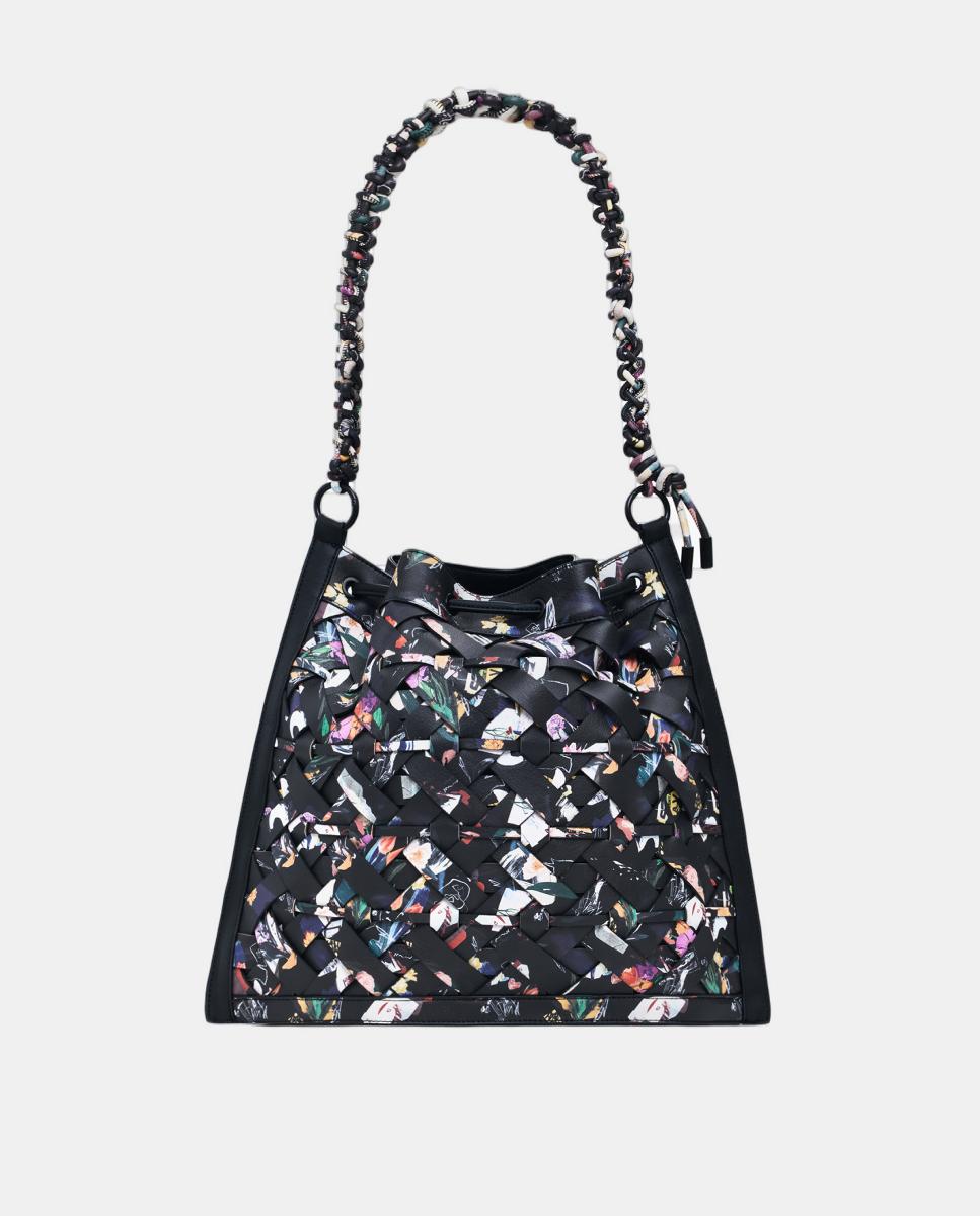 Imagem 0 de Mochila Média com Entrançado Floral