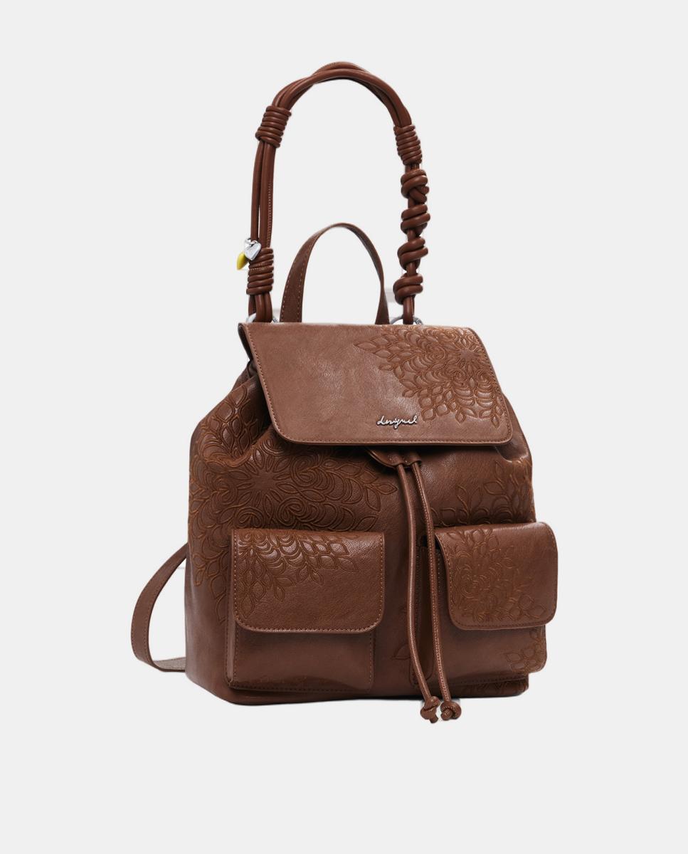 Mochila Pequena com Bordados Camel-2