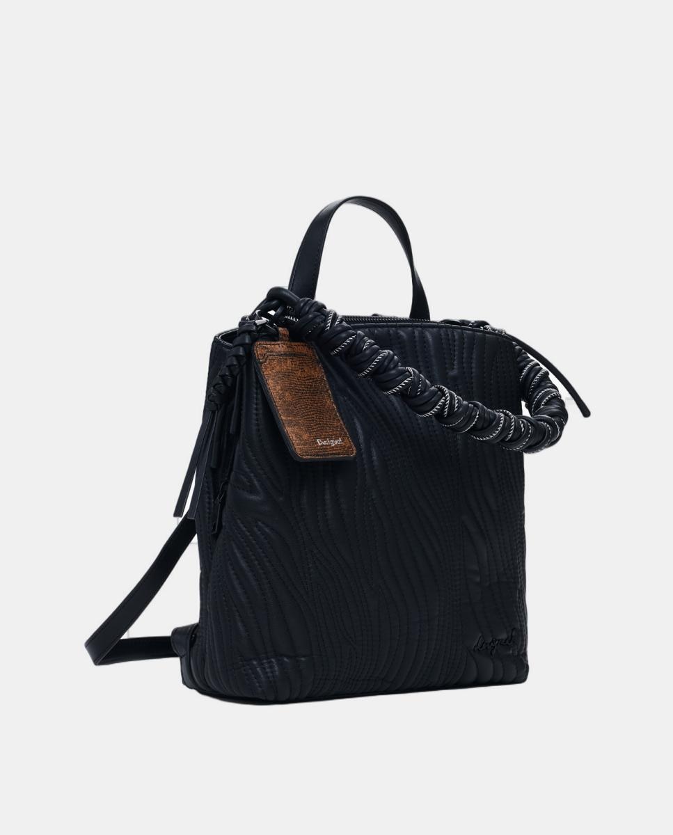 Mochila Pequena com Relevo Preto-2