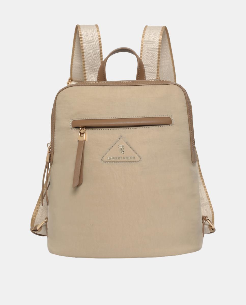 Mochila com Fecho de Correr e em Nylon Natural-1