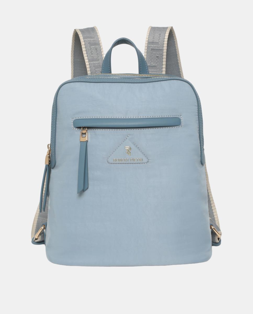 Mochila com Fecho de Correr e em Nylon Azul-1