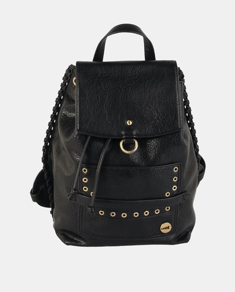 Imagem 0 de Mochila em PU e Pele com Aba e Rebites Dourados