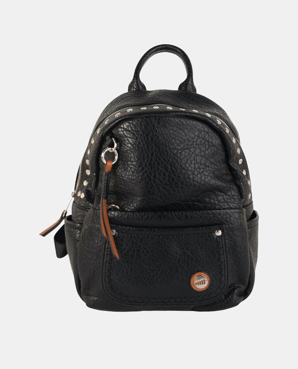 Imagem 0 de Mochila Urbana Média em Material com Efeito de Pele, Compartimentos Múltiplos e Fecho Seguro.