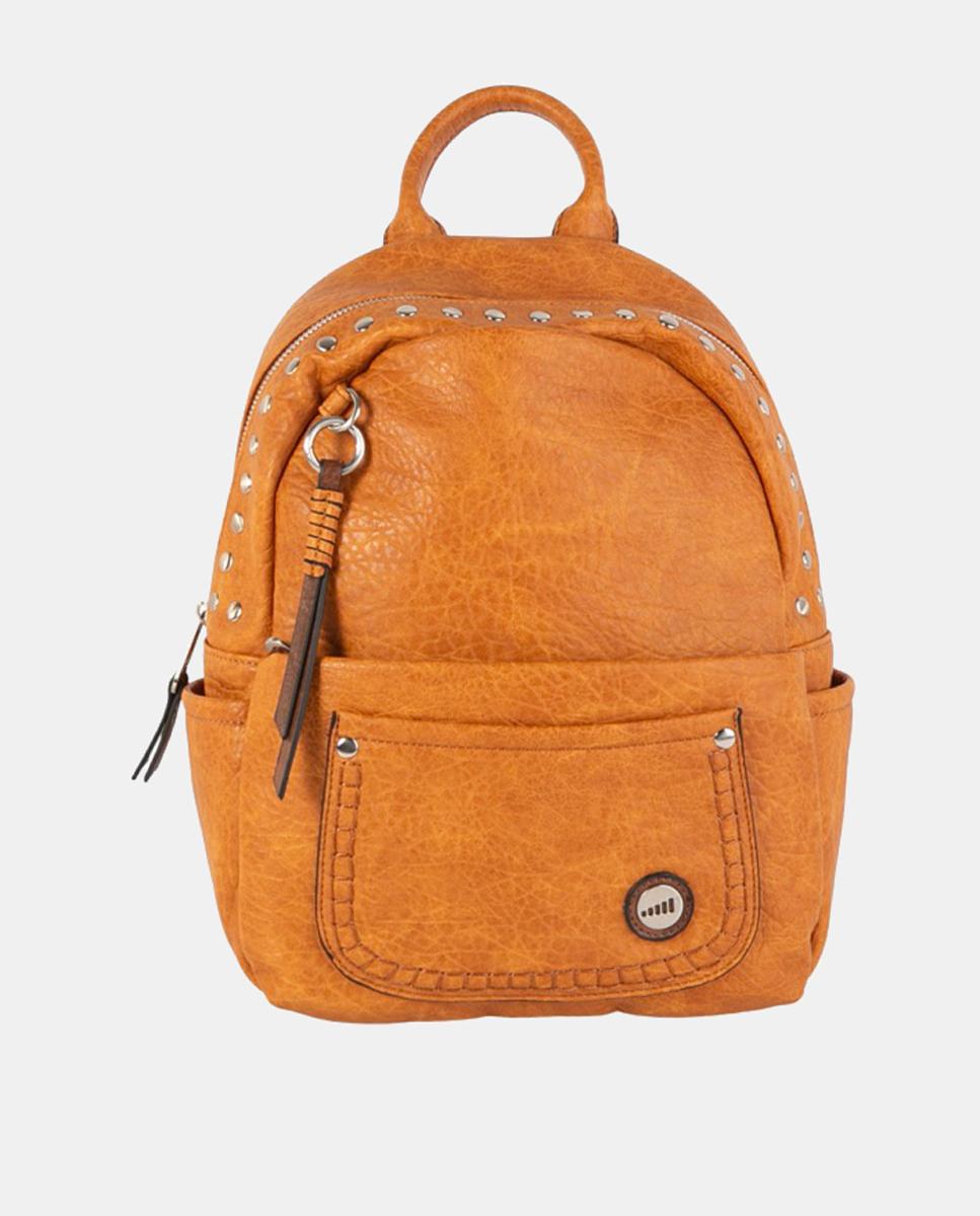 Imagem 0 de Mochila Urbana Média em Material com Efeito de Pele, Compartimentos Múltiplos e Fecho Seguro.