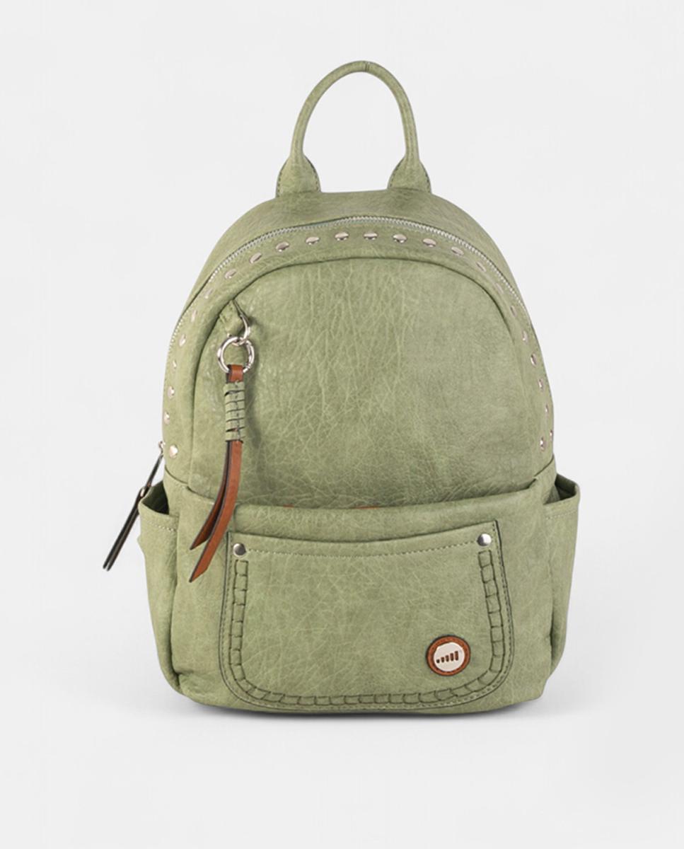 Imagem 0 de Mochila Urbana Média em Material com Efeito de Pele, Compartimentos Múltiplos e Fecho Seguro.