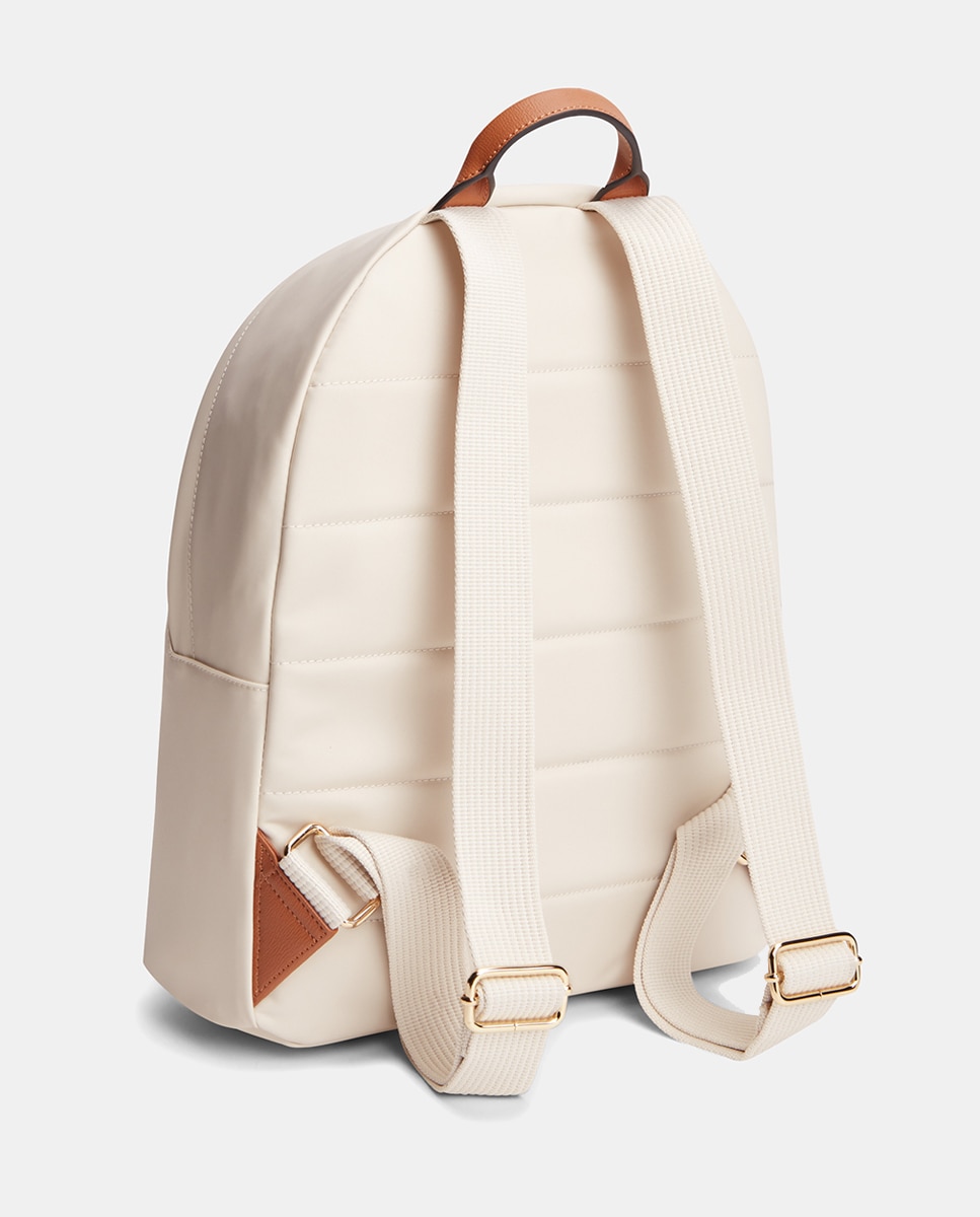 Mochila de Nylon com Logótipo TH Creme-4