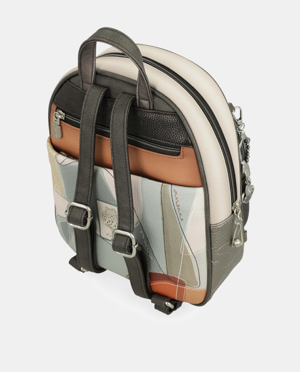 Mochila com Bolso à Frente Sophia Multicolor-4