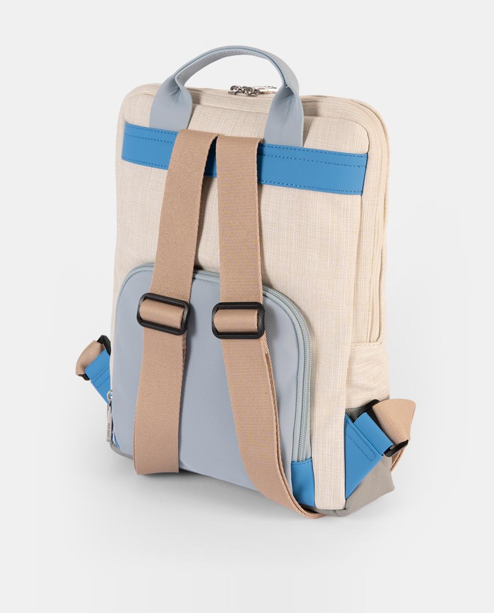 Mochila com Bolso à Frente Cinzento-2