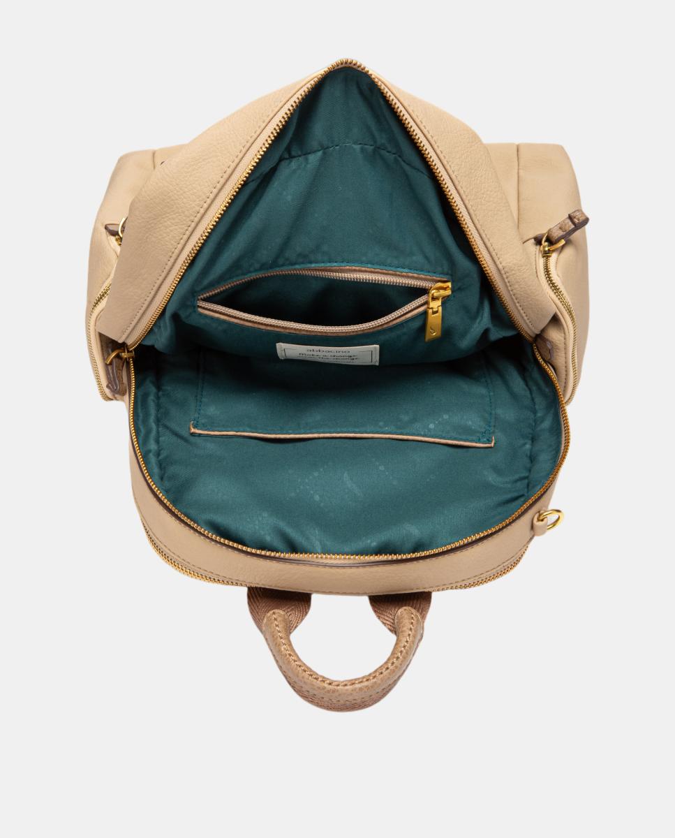 Mochila em Materiais Reciclados Bege-5