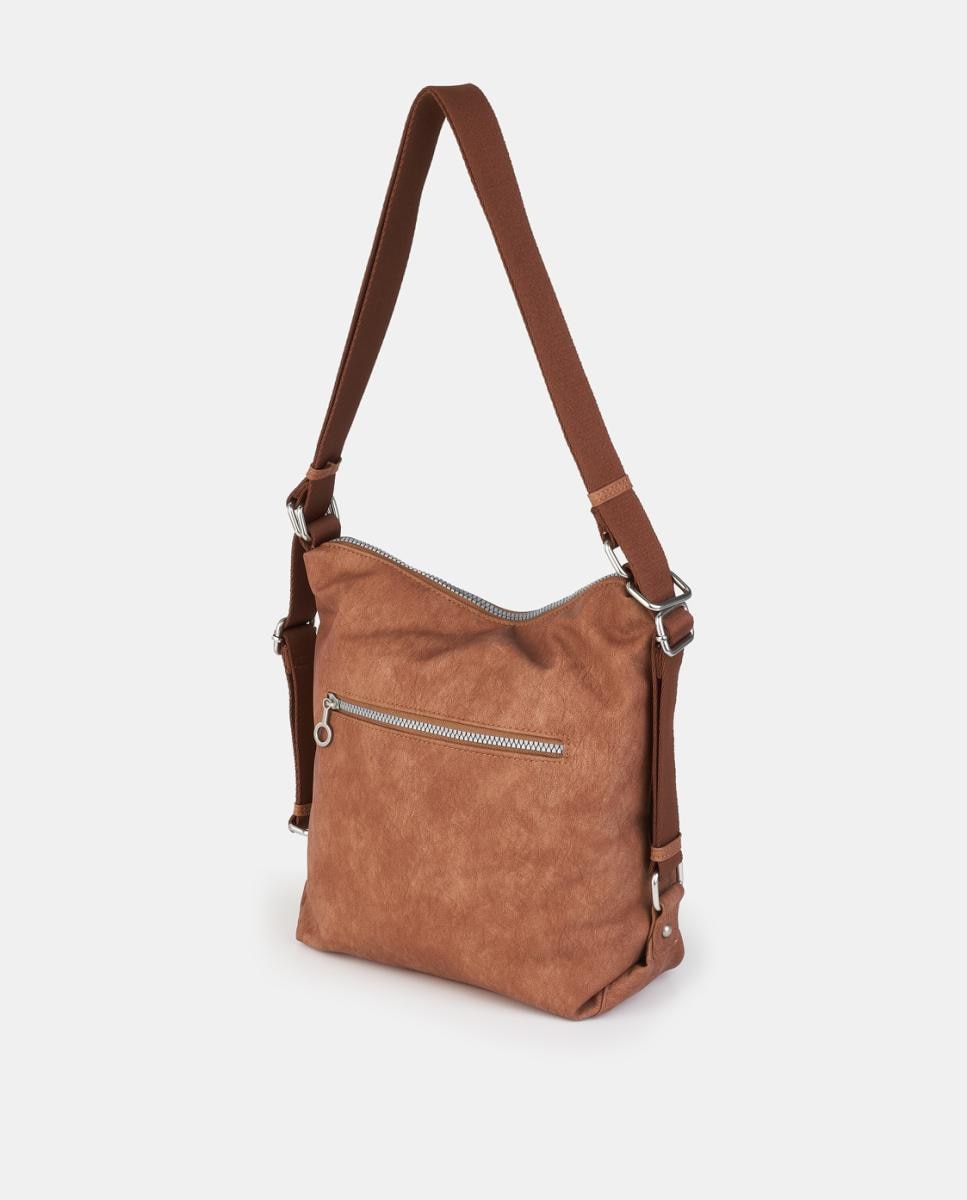 Bolso-mochila con cremallera - Caminatta - Cuero Cuero-2