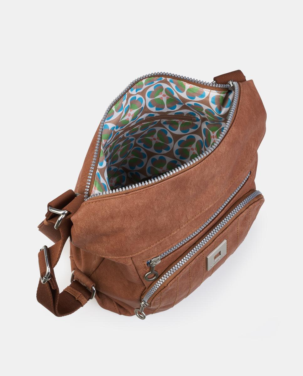 Bolso-mochila con cremallera - Caminatta - Cuero Cuero-3