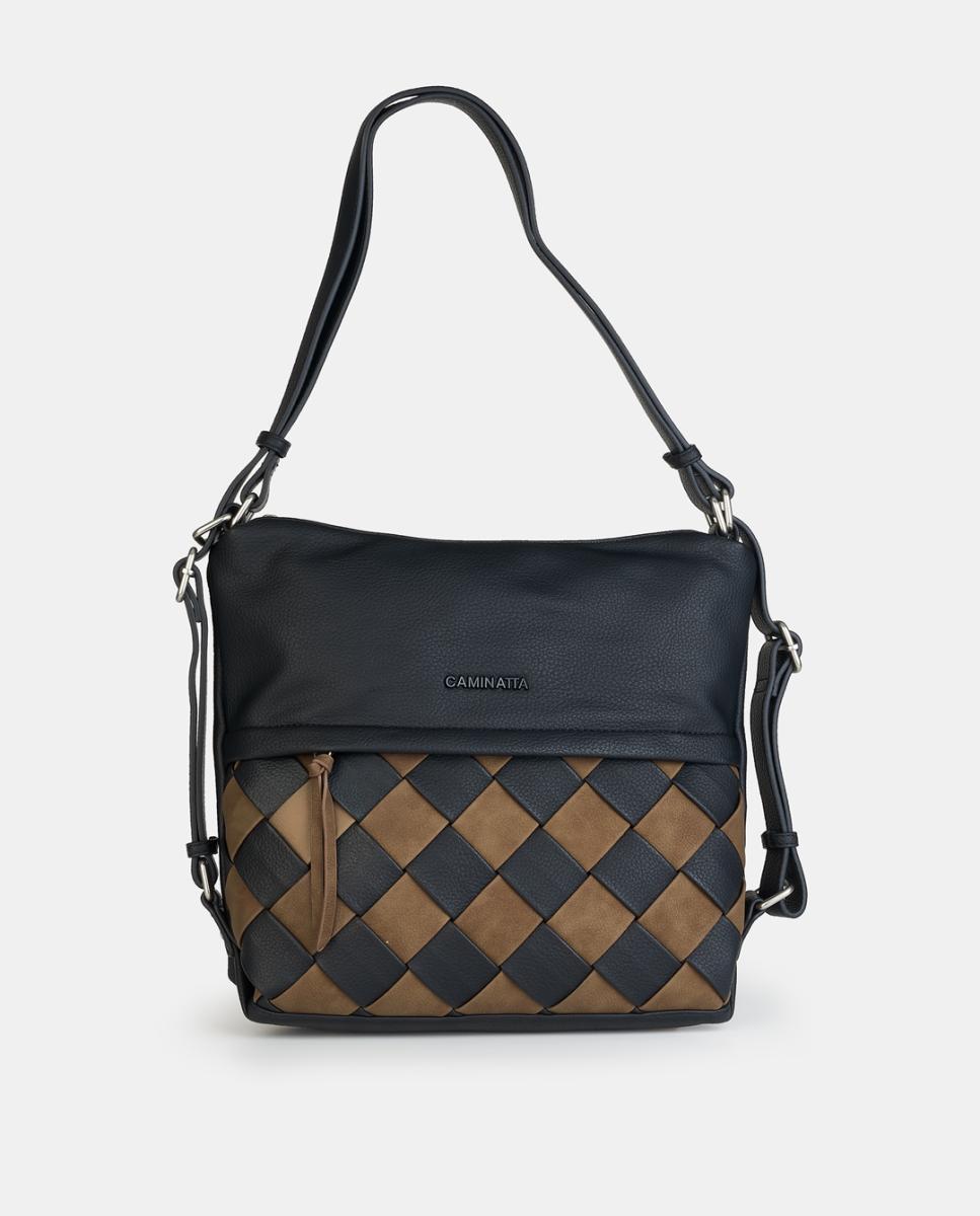 Bolso-mochila con cremallera - Caminatta - Negro Negro-1