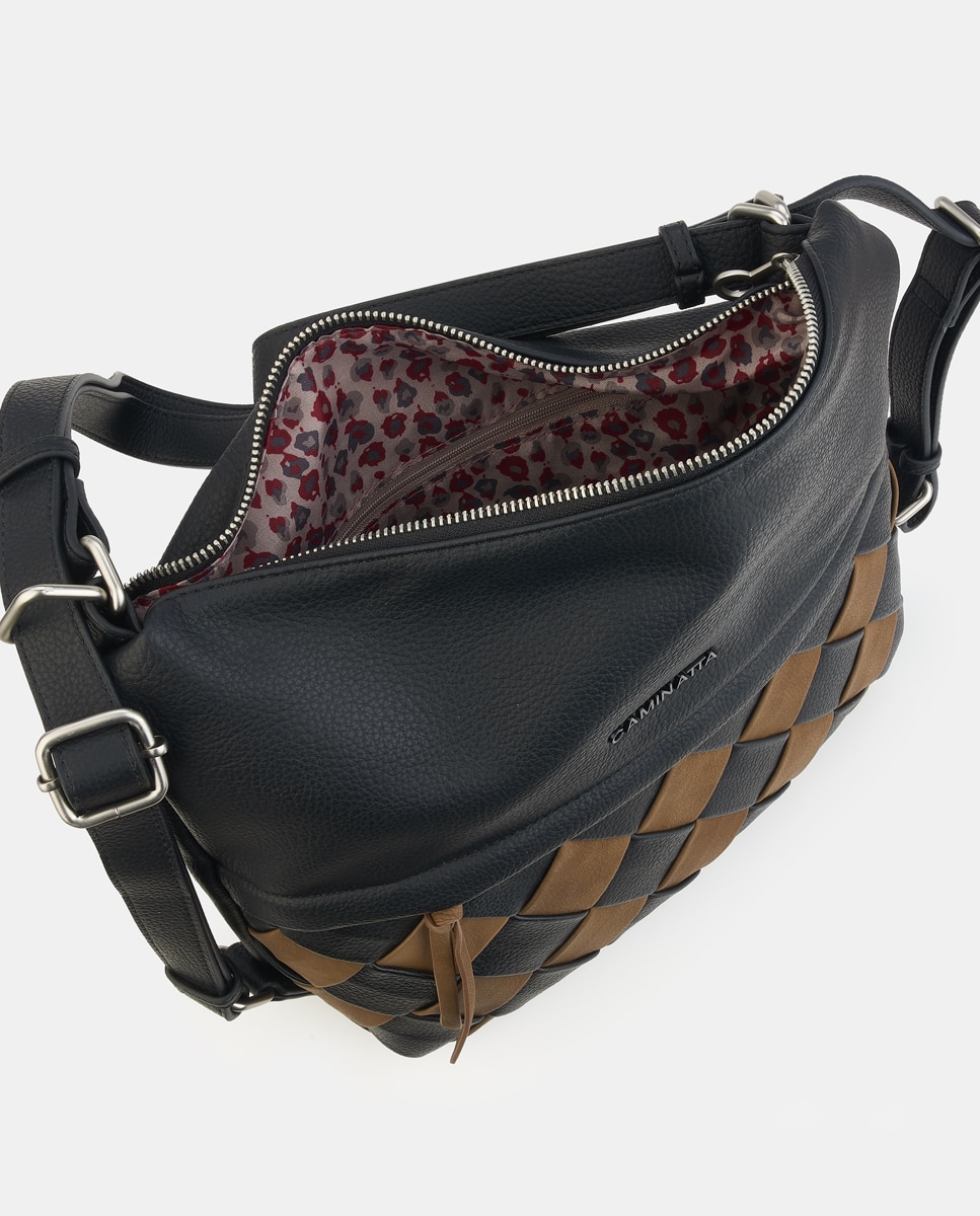 Bolso-mochila con cremallera - Caminatta - Negro Negro-3