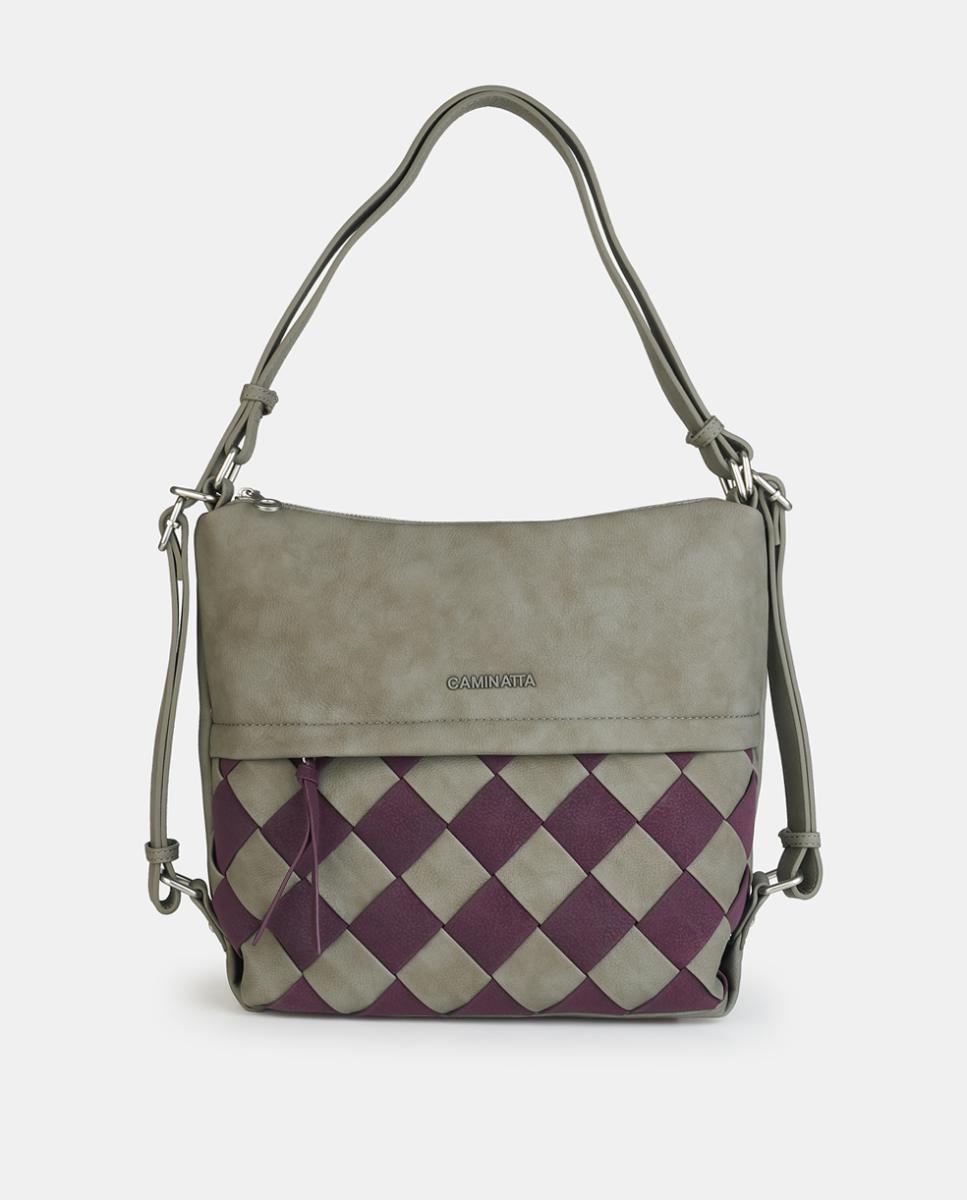 Bolso-mochila con cremallera - Caminatta - Gris Gris-1