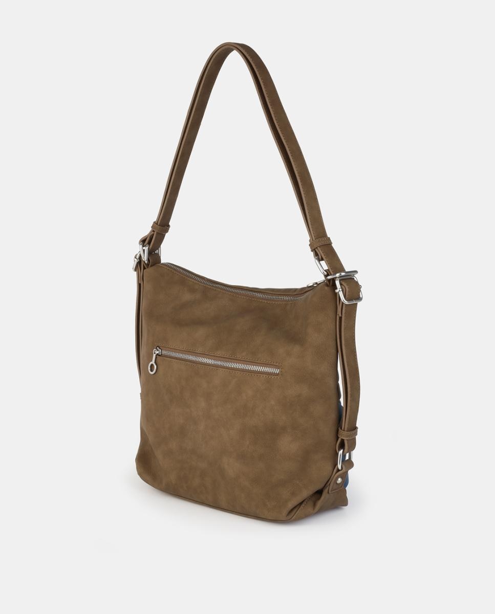 Bolso-mochila con cremallera - Caminatta - Cuero Cuero-2