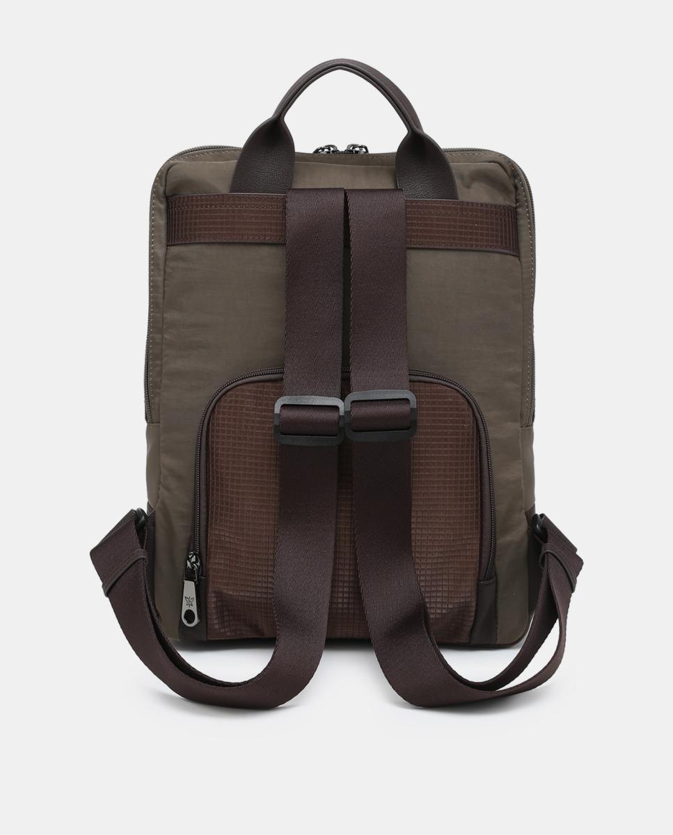 Mochila com Bolso à Frente Castanho-3