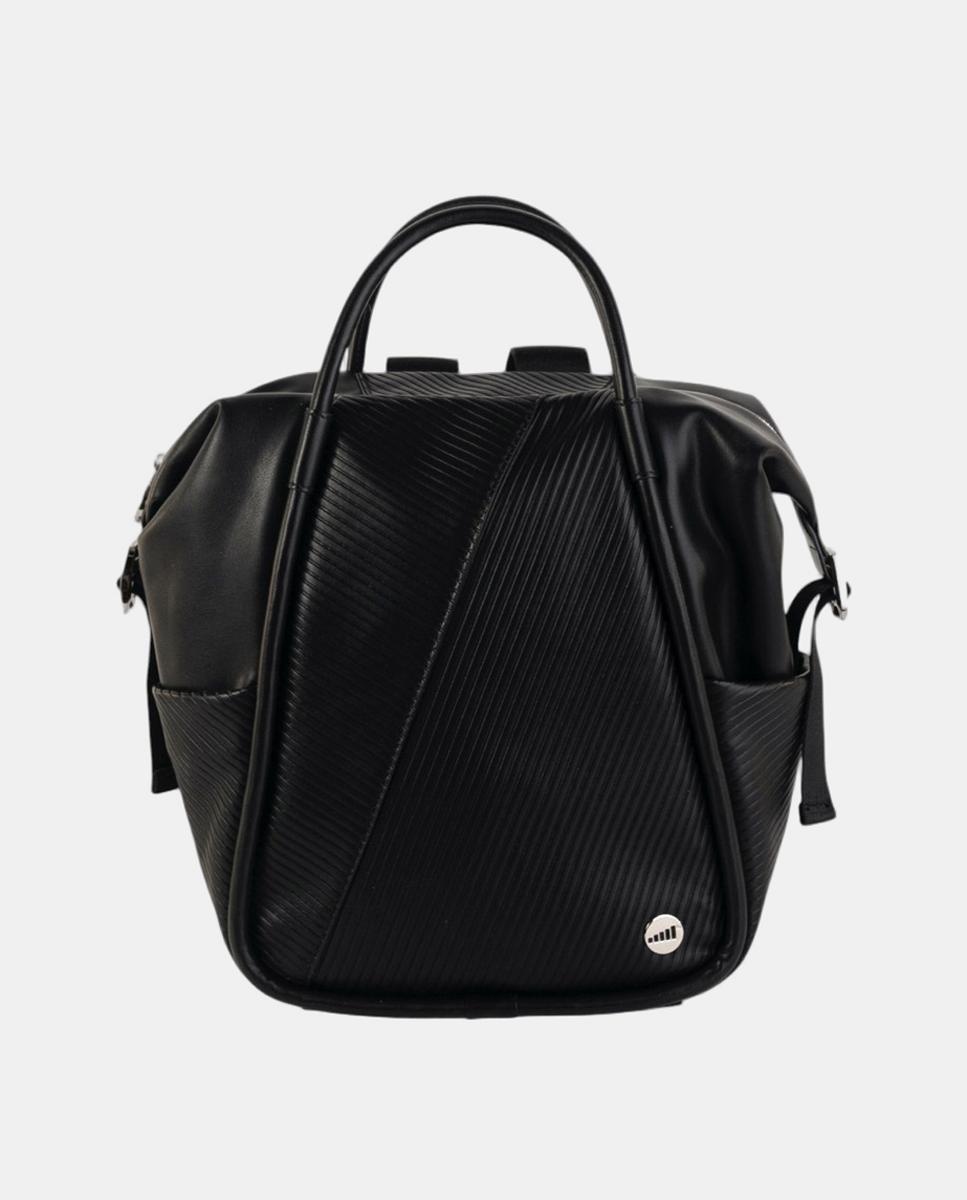 Imagem 0 de Mochila Média com Efeito de Pele e Textura Geométrica
