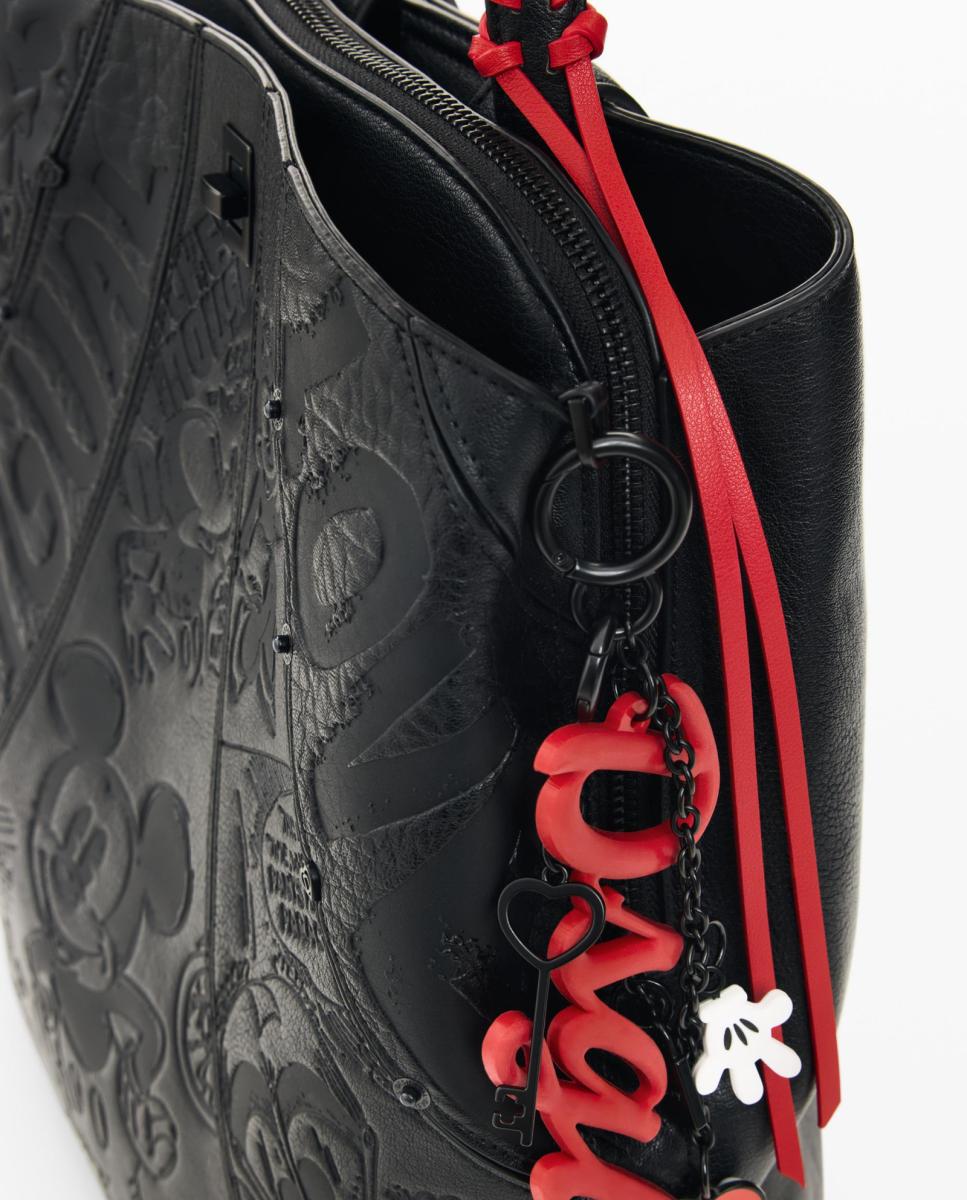 Mochila Média Disney™ com Efeito de Pele Preto-2