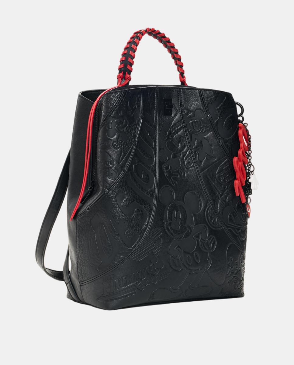 Mochila Média Disney™ com Efeito de Pele Preto-3