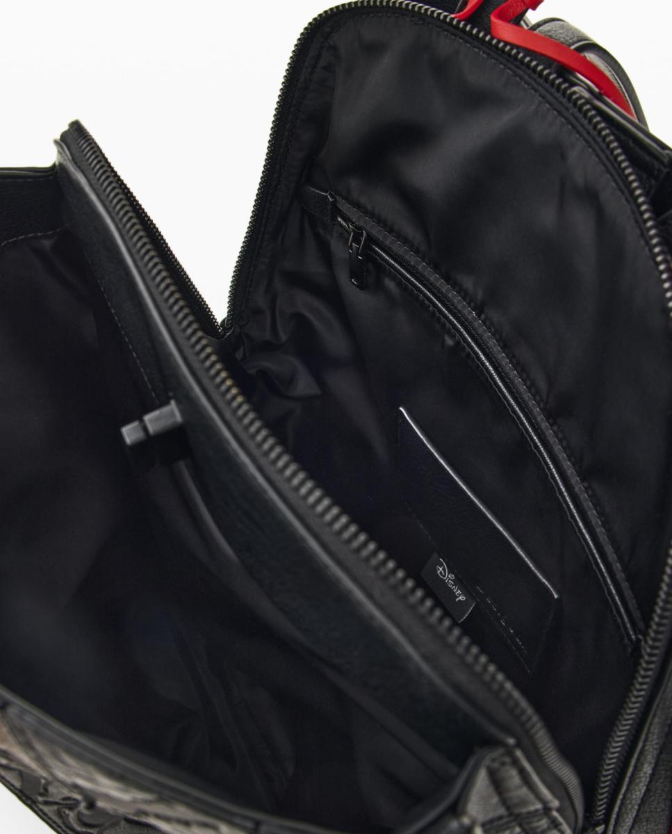 Mochila Média Disney™ com Efeito de Pele Preto-4