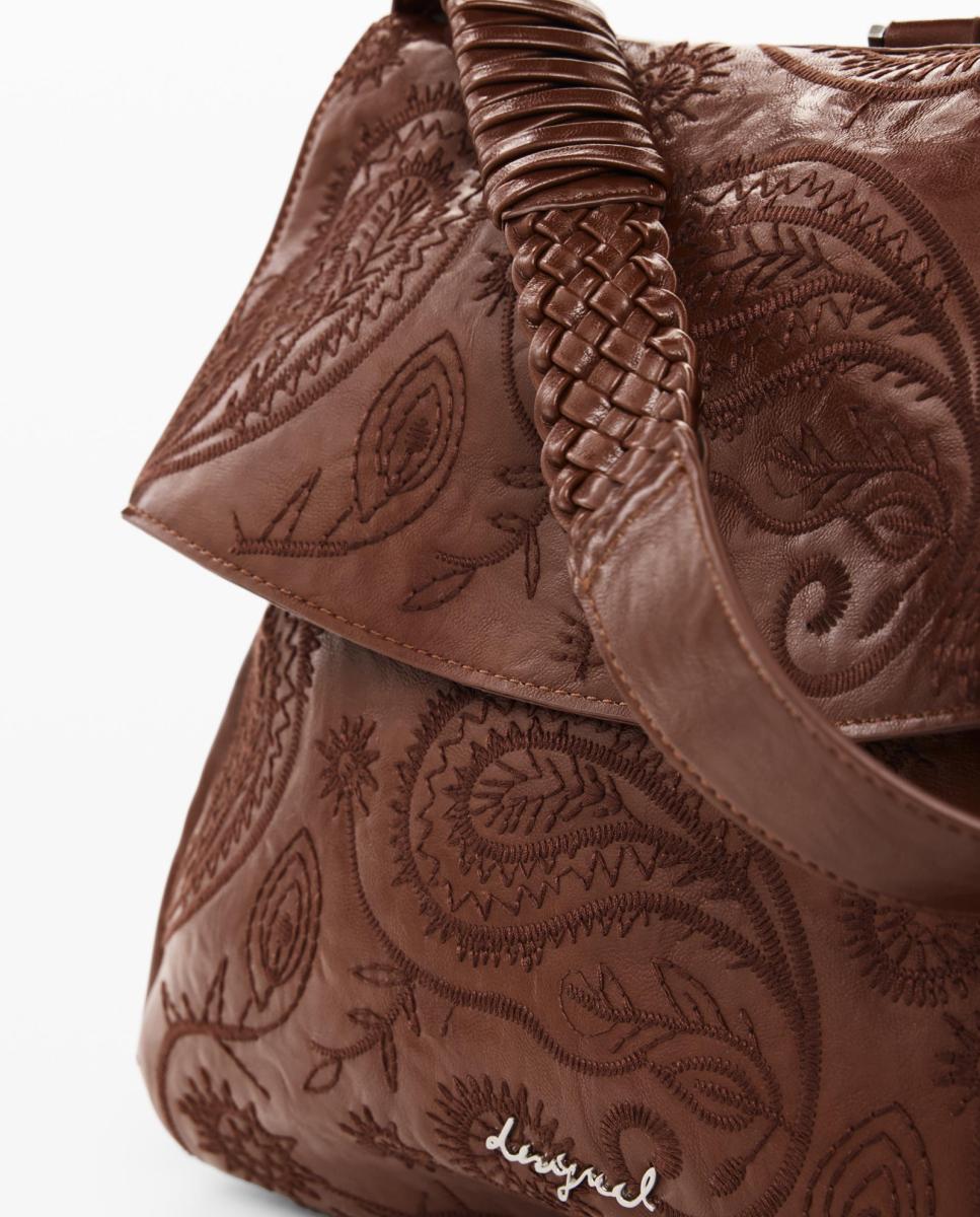 Mochila Siroco Média com Efeito de Pele Camel-2