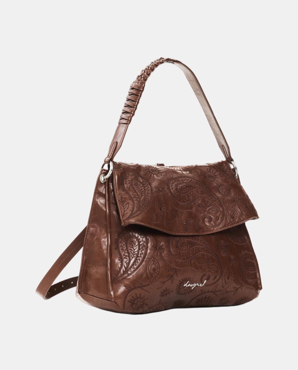 Mochila Siroco Média com Efeito de Pele Camel-3