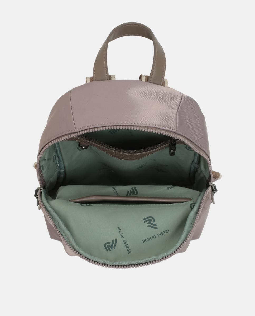 Mochila com Alças Decorativas, Bolso à Frente e Atrás Cinzento-3