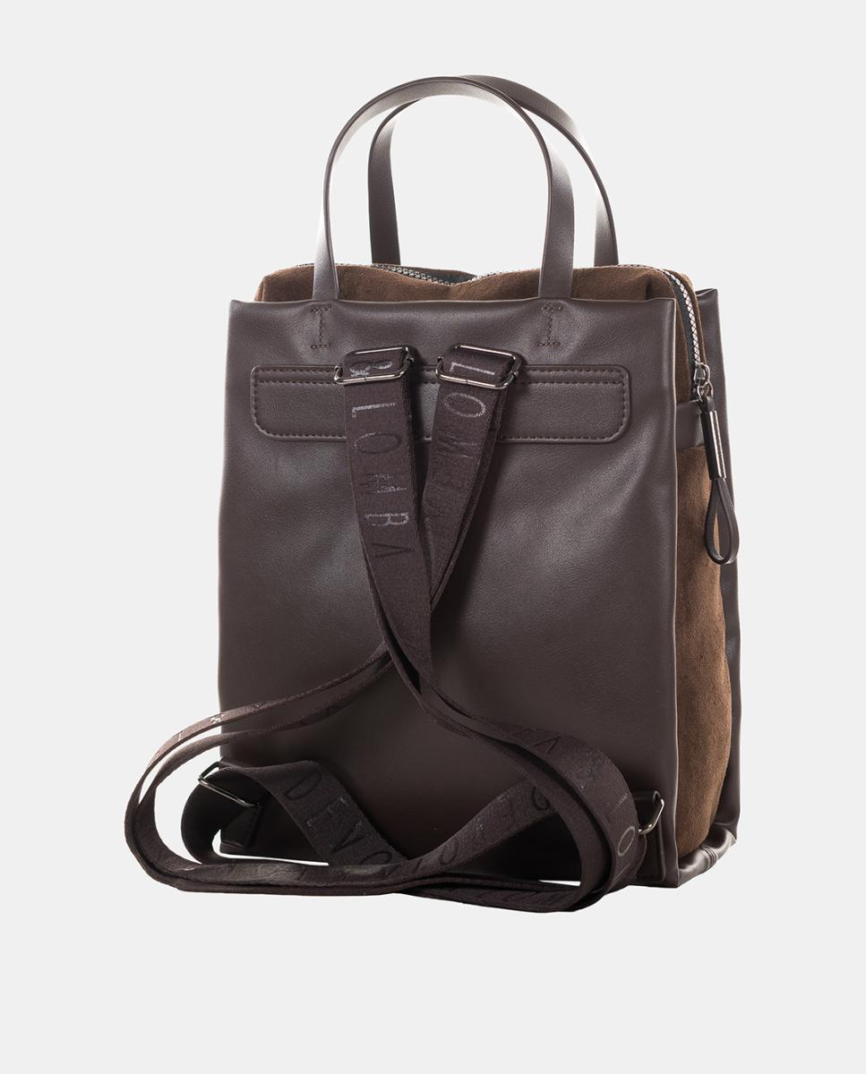 Imagen 3 de Mochila con doble asa de mano - Devota & Lomba - Marrón chocolate Marrón chocolate