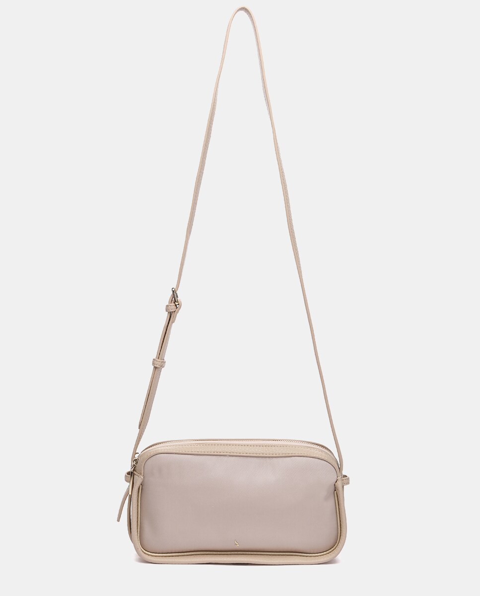 Mala a Tiracolo Oceans Diary em Materiais Reciclados - Bege Bege-5