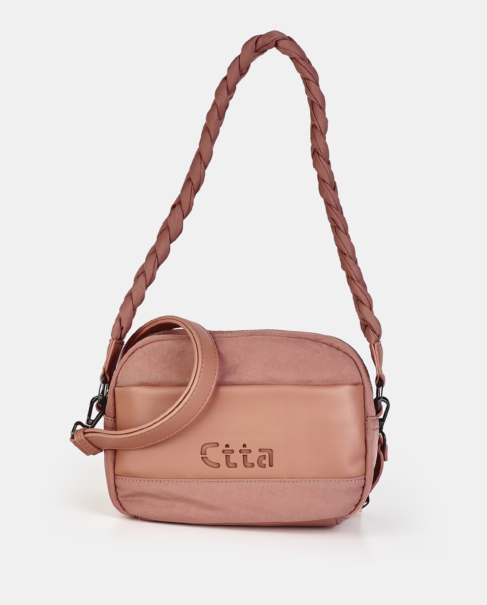 Mala Crossbody com Logótipo Bege-1
