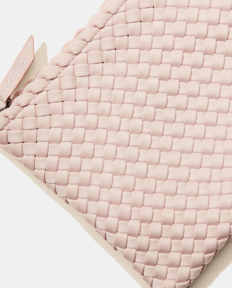 Mala Tipo Tote Grande Entrançada Modelo St Barths - Rosa Rosa-3